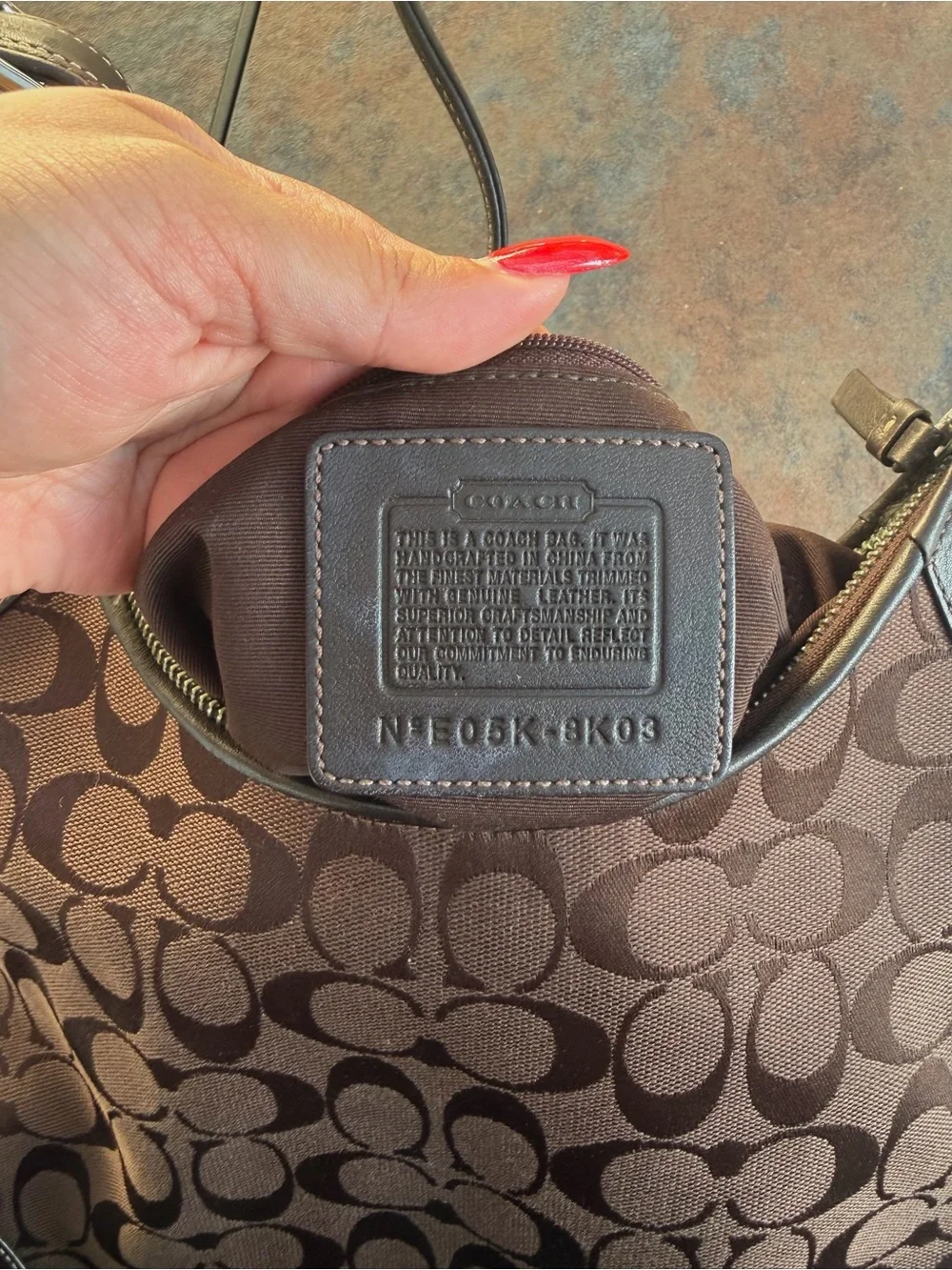 Vintage 2005 Coach Brown Signature Canvas Hobo Bag